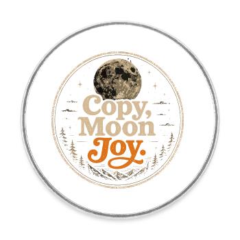 Lunar Joy Celestial Vintage-Design - Runder Kühlschrankmagnet - Weiß - Vorne