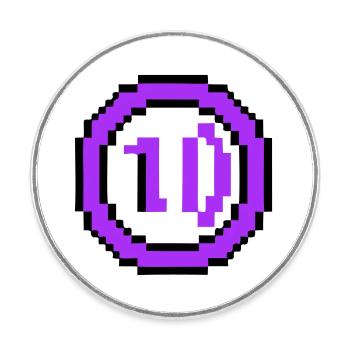 Arcade Münze 10 Jahre Jubiläum - Runder Kühlschrankmagnet - Weiß - Vorne