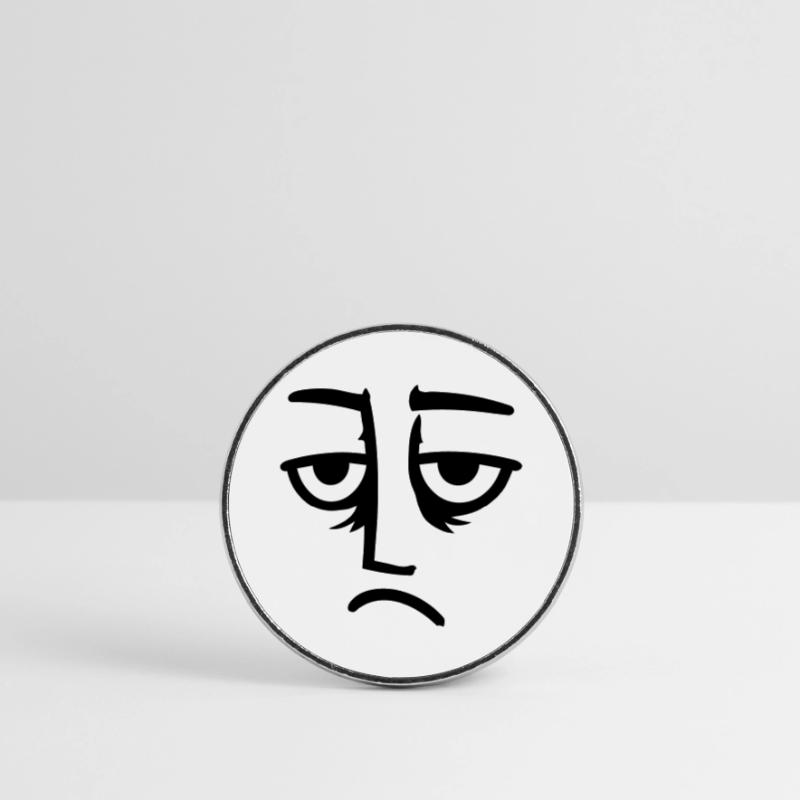 Grumpy sad disappointed face funny Round  fridge magnet