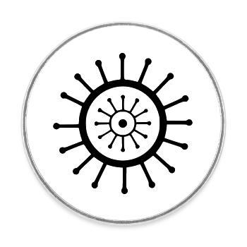 Sicanje - Magnet rond - blanc - Devant