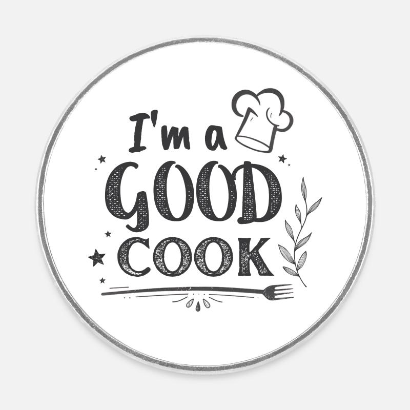Im a GOOD COOK Chef Chalk - Round  fridge magnet - white
