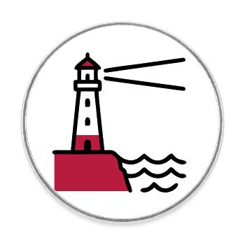 Marine maritime de la Côte du Phare - Magnet rond - blanc - Devant