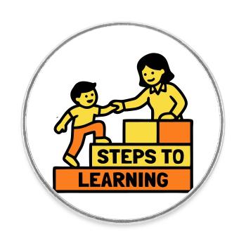 Steps to Learning School Logo - Round  fridge magnet - white - Front