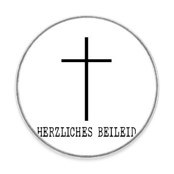 Herzliches Beileid Trauer - Runder Kühlschrankmagnet - Weiß - Vorne