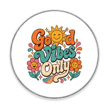Le seul Retro Floral de Good Vibe - Magnet rond - blanc - Devant