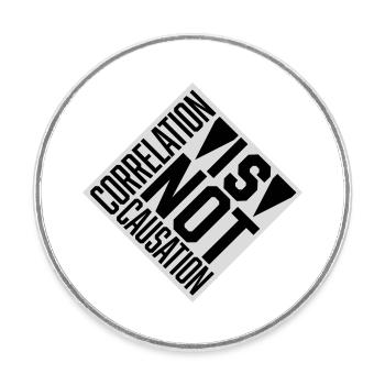 Correlation Is Not Causation Nerd Science - Round  fridge magnet - white - Front