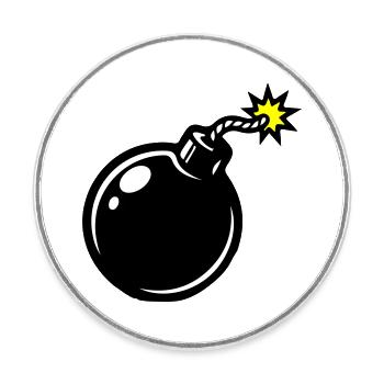 Bomb Comic - Magnet rond - blanc - Devant