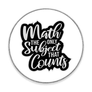 Math The Only Subject That Counts Nerd Mathe Logo - Runder Kühlschrankmagnet - Weiß - Vorne