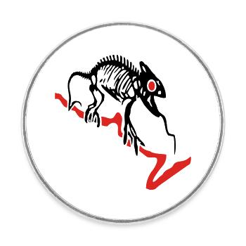 Gecko, Eidechse, Computer - Runder Kühlschrankmagnet - Weiß - Vorne
