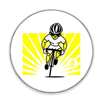 Cyclist - Magnet rond - blanc - Devant