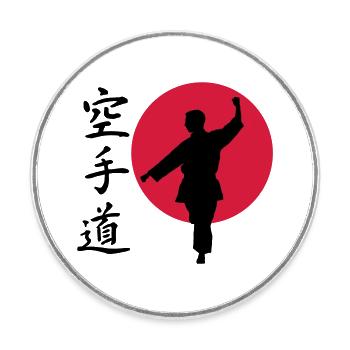 Karate Gangaku - Runder Kühlschrankmagnet - Weiß - Vorne