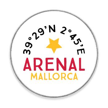 Arenal Mallorca - Runder Kühlschrankmagnet - Weiß - Vorne