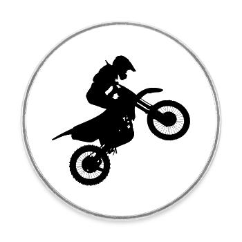 Image du pilote de motocross # - Magnet rond - blanc - Devant