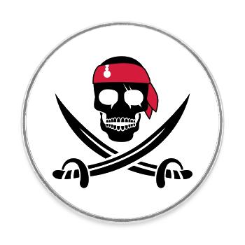 pirate - Magnet rond - blanc - Devant