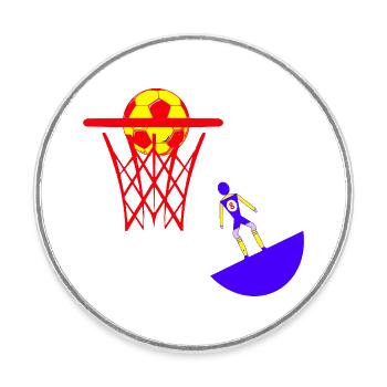 Subbuteo basketball basket basket - Round  fridge magnet - white - Front
