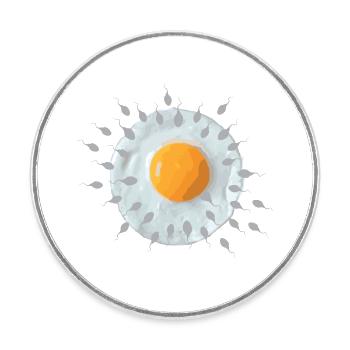 Breakfast egg - Round  fridge magnet - white - Front
