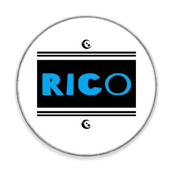 Rico - Runder Kühlschrankmagnet - Weiß - Vorne