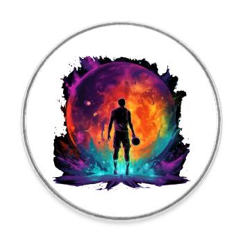 Basketball player in art design for sports fans - Round  fridge magnet - white - Front