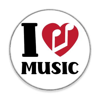 I love music - Runder Kühlschrankmagnet - Weiß - Vorne