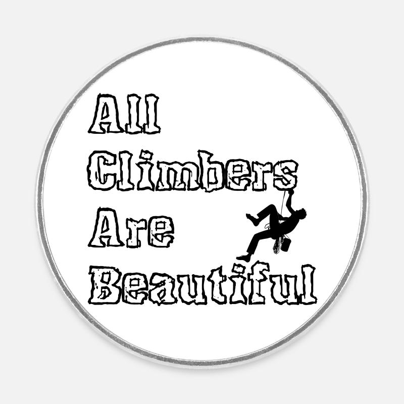 All Climbers Are Beautiful Male Black - Round  fridge magnet - white