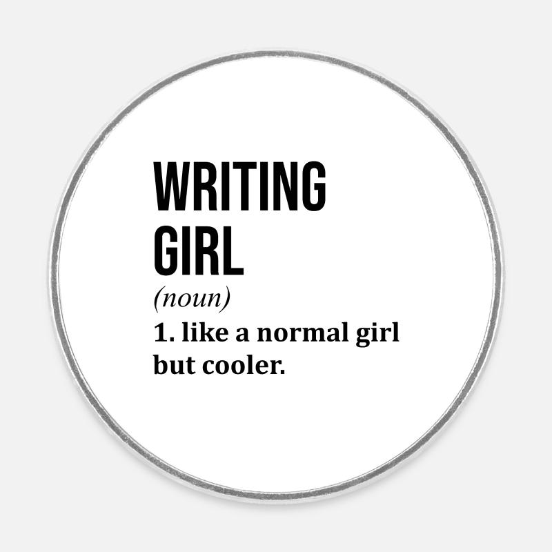 Author - Round fridge magnet - white