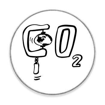 Unter CO2 Druck - Erde im Klimawandel - Runder Kühlschrankmagnet - Weiß - Vorne