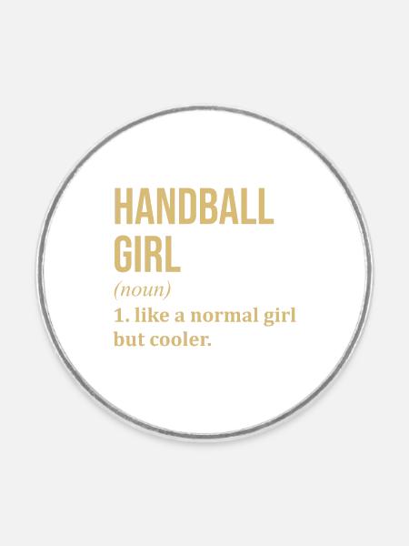 Handball Handball Handball - Runder Kühlschrankmagnet - Weiß