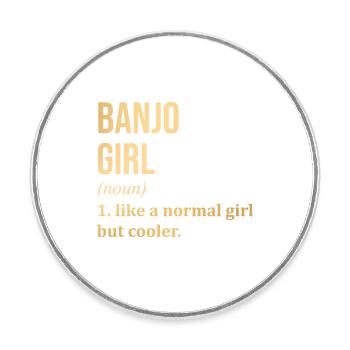 Banjo - Runder Kühlschrankmagnet - Weiß - Vorne