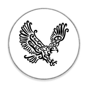 Schwarzer Adler - Runder Kühlschrankmagnet - Weiß - Vorne