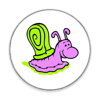 Escargot Slime Trail Mignon Mignon Heureux Cool - Magnet rond - blanc - Devant