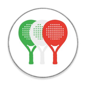 Padel-Italie2 - Magnet rond - blanc - Devant