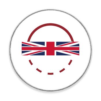 Union Jack Arc Emblem - Runder Kühlschrankmagnet - Weiß - Vorne