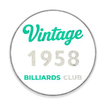Vintage 1958 – Billiards Club Retro Geburtsjahr - Runder Kühlschrankmagnet - Weiß - Vorne