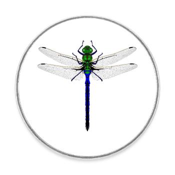 Neon Dragonfly Kybalion Combination Design Woman - Round  fridge magnet - white - Front