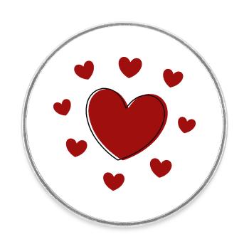 Cadeau rouge de la Saint-Valentin - Magnet rond - blanc - Devant