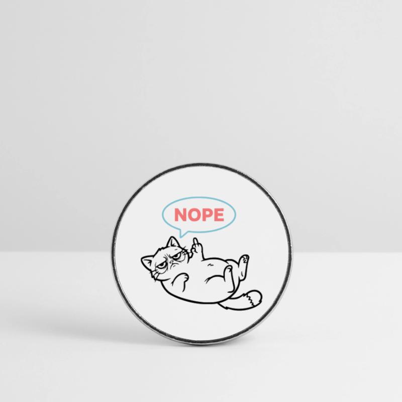 Chat Nope Bulle de Dialogue Colorée Magnet rond