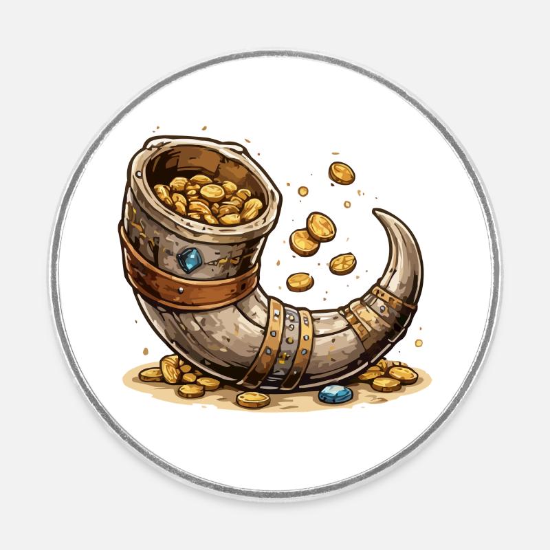 Découverte du trésor de Goldhorn - Magnet rond - blanc