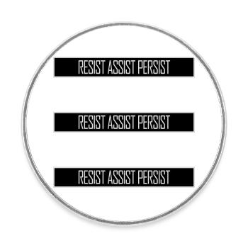 Resist Assist Persist Aktivismus Motivation Logo - Runder Kühlschrankmagnet - Weiß - Vorne