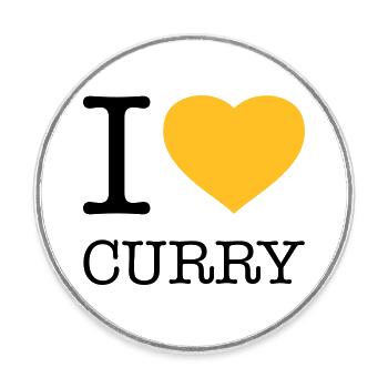 I LOVE CURRY - Runder Kühlschrankmagnet - Weiß - Vorne