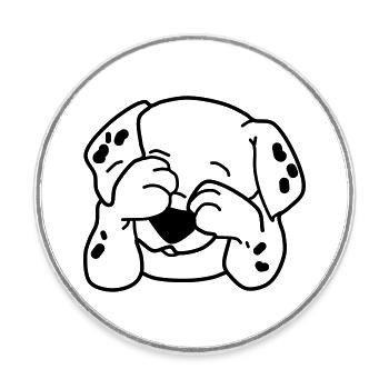 Bébé animal - Magnet rond - blanc - Devant