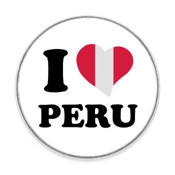 I love peru. - Round  fridge magnet - white - Front