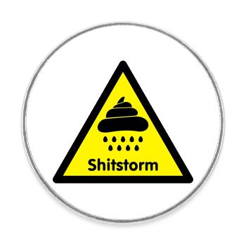 achtung shitstorm / flamewaer [2 color] - Runder Kühlschrankmagnet - Weiß - Vorne