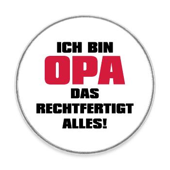 Ich bin Opa - Großvater Sprüche Geschenk Enkel Opi - Runder Kühlschrankmagnet - Weiß - Vorne