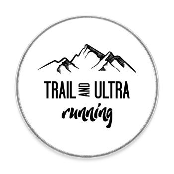 Trail Running et Ultra Running - Magnet rond - blanc - Devant