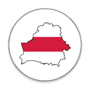 Silhouette of Belarus - Round  fridge magnet - white - Front