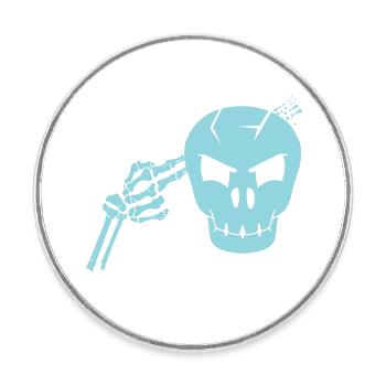 Skull head shot - Round  fridge magnet - white - Front
