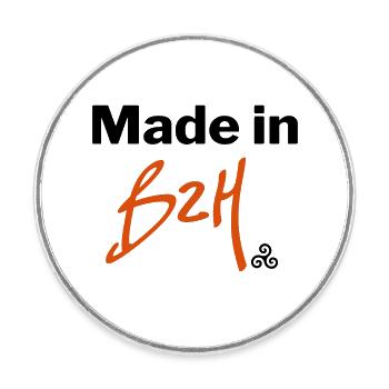 Made in BZH - Magnet rond - blanc - Devant