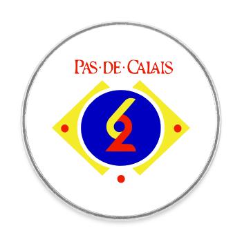 Pas de Calais - Magnet rond - blanc - Devant