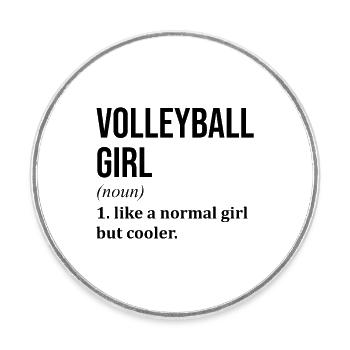 volley-ball - Magnet rond - blanc - Devant
