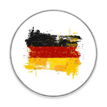 Deutschland Flagge Deutsche Fahne Used Look Heimat - Runder Kühlschrankmagnet - Weiß - Vorne